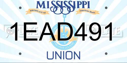 1EAD491 Mississippi License Plate