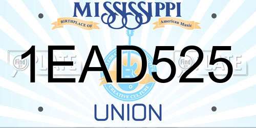 1EAD525 Mississippi License Plate