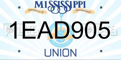1EAD905 Mississippi License Plate
