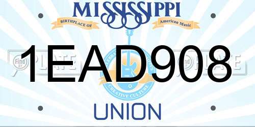 1EAD908 Mississippi License Plate