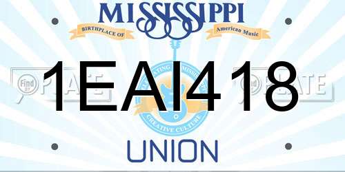 1EAI418 Mississippi License Plate