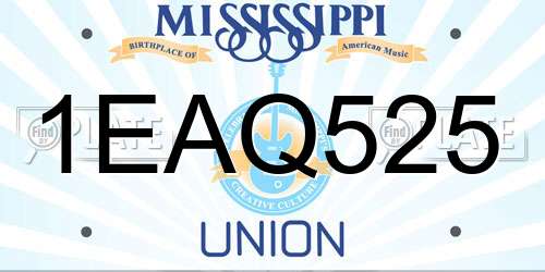 1EAQ525 Mississippi License Plate