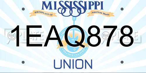 1EAQ878 Mississippi License Plate