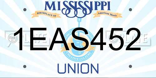1EAS452 Mississippi License Plate
