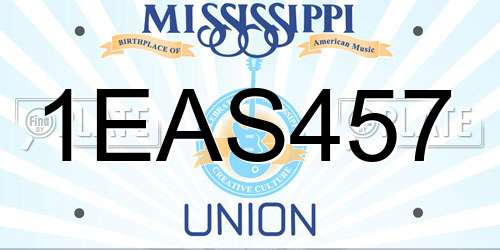 1EAS457 Mississippi License Plate