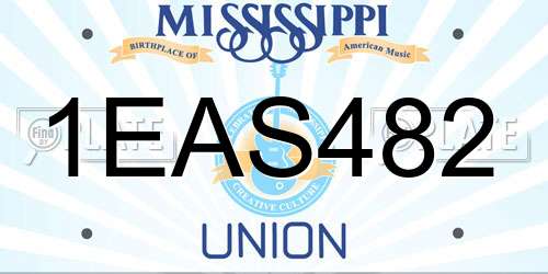 1EAS482 Mississippi License Plate