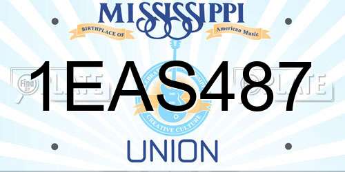 1EAS487 Mississippi License Plate
