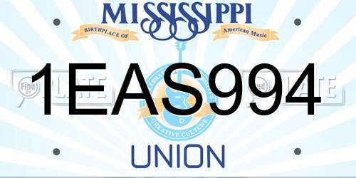1EAS994 Mississippi License Plate