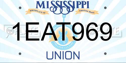 1EAT969 Mississippi License Plate