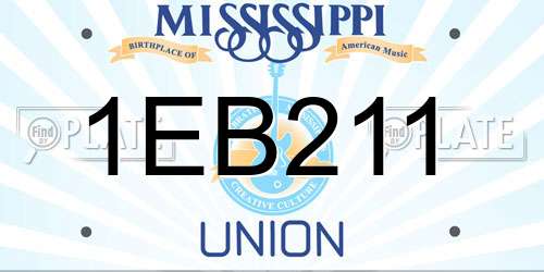 1EB211 Mississippi License Plate