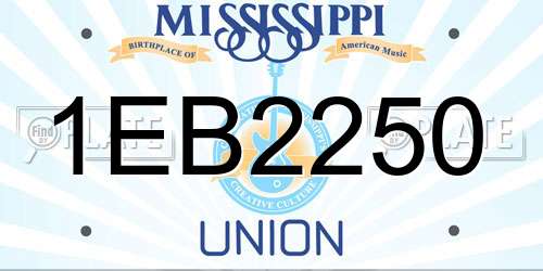 1EB2250 Mississippi License Plate