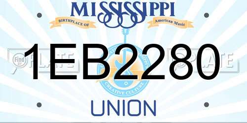 1EB2280 Mississippi License Plate