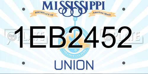 1EB2452 Mississippi License Plate