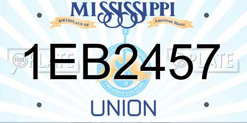 1EB2457 Mississippi License Plate