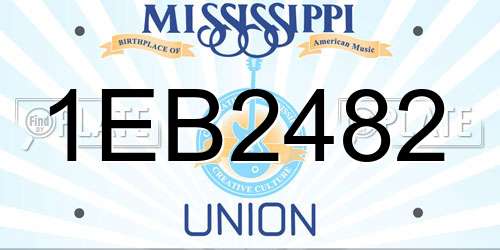 1EB2482 Mississippi License Plate