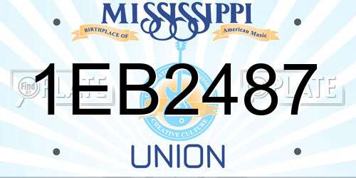 1EB2487 Mississippi License Plate