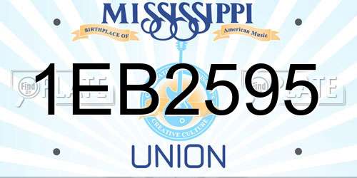 1EB2595 Mississippi License Plate
