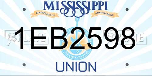 1EB2598 Mississippi License Plate
