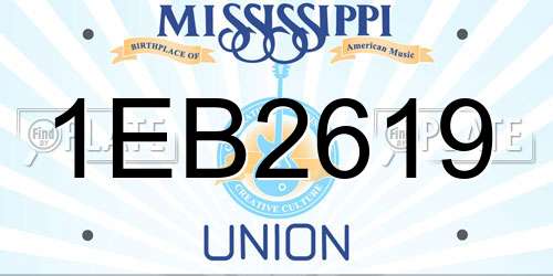 1EB2619 Mississippi License Plate
