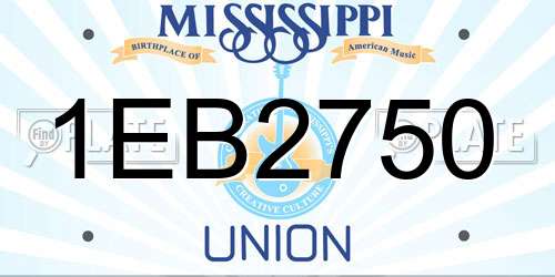 1EB2750 Mississippi License Plate