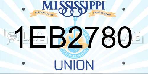 1EB2780 Mississippi License Plate