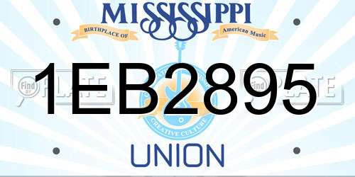 1EB2895 Mississippi License Plate