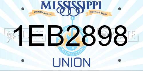 1EB2898 Mississippi License Plate