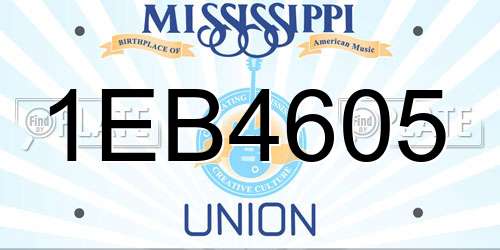 1EB4605 Mississippi License Plate