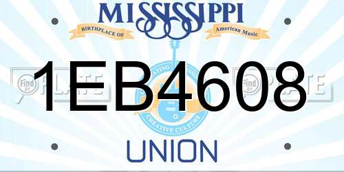 1EB4608 Mississippi License Plate