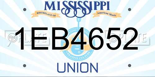 1EB4652 Mississippi License Plate