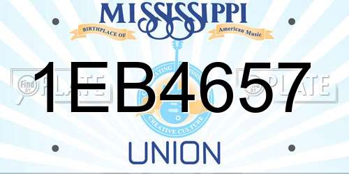 1EB4657 Mississippi License Plate