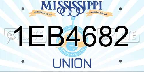 1EB4682 Mississippi License Plate