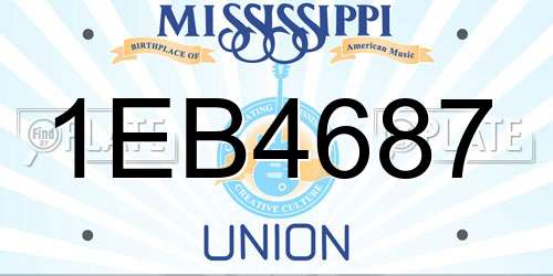 1EB4687 Mississippi License Plate