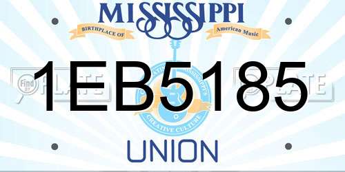 1EB5185 Mississippi License Plate