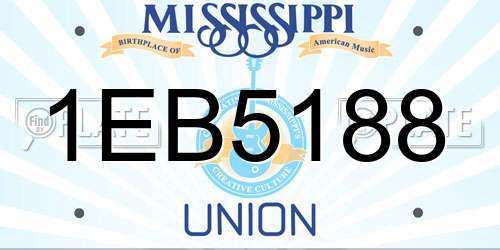 1EB5188 Mississippi License Plate