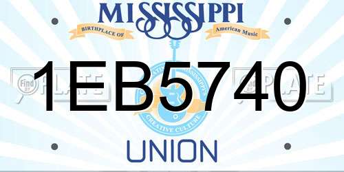 1EB5740 Mississippi License Plate