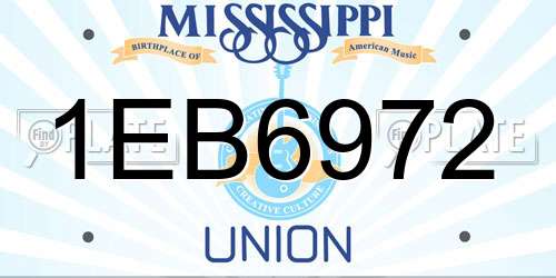 1EB6972 Mississippi License Plate