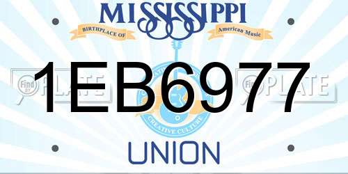 1EB6977 Mississippi License Plate
