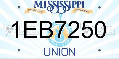 1EB7250 Mississippi License Plate
