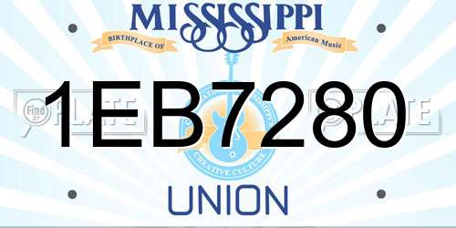 1EB7280 Mississippi License Plate