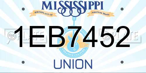 1EB7452 Mississippi License Plate