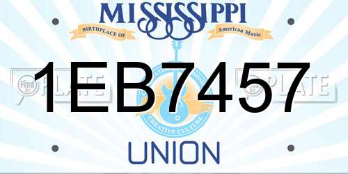 1EB7457 Mississippi License Plate