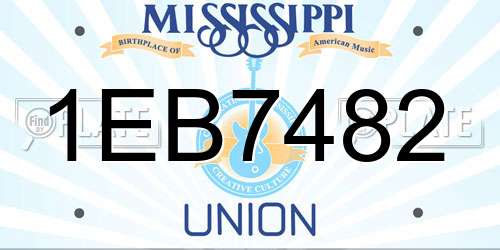 1EB7482 Mississippi License Plate