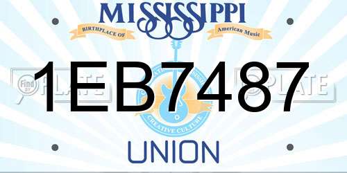 1EB7487 Mississippi License Plate