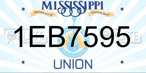 1EB7595 Mississippi License Plate