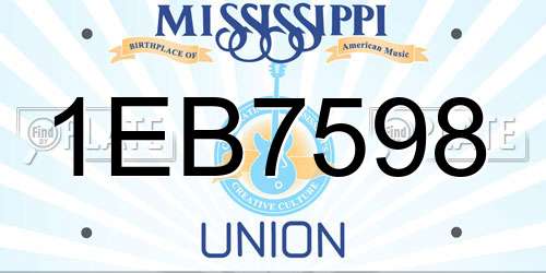 1EB7598 Mississippi License Plate