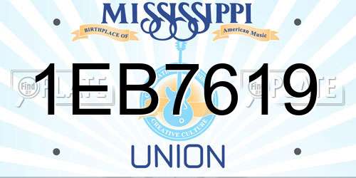 1EB7619 Mississippi License Plate