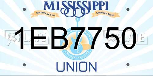 1EB7750 Mississippi License Plate