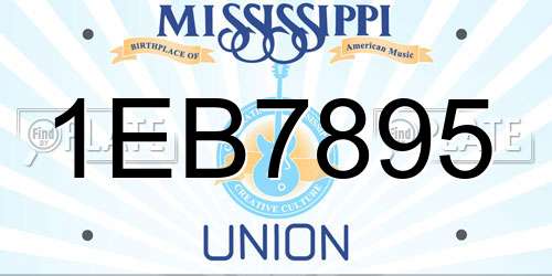 1EB7895 Mississippi License Plate
