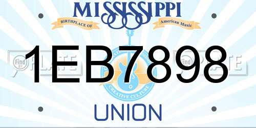 1EB7898 Mississippi License Plate